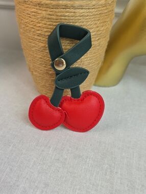 Red Cherry Heart 12 Count Bag Charms